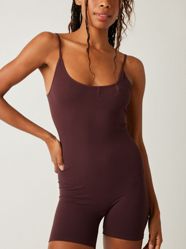 Free People - One To Catch Romper - Chocolate Merlot
