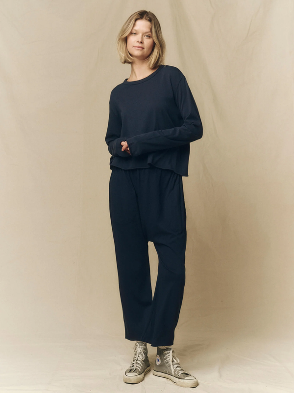 The Great - The Jersey Crop Pant - Navy
