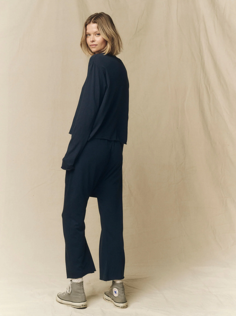 The Great - The Jersey Crop Pant - Navy