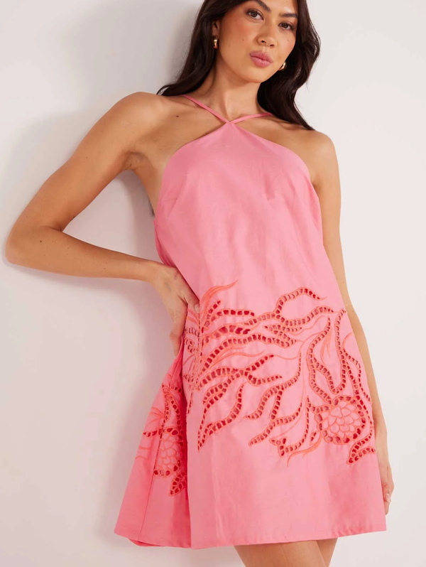 Mink Pink - Darla Broderie Mini Dress