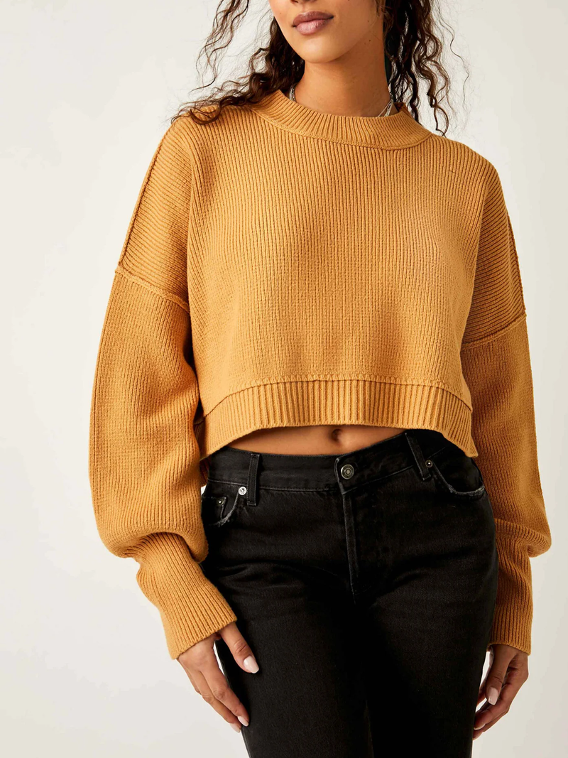 Free People - Easy Street Crop Pullover - Golden Squash