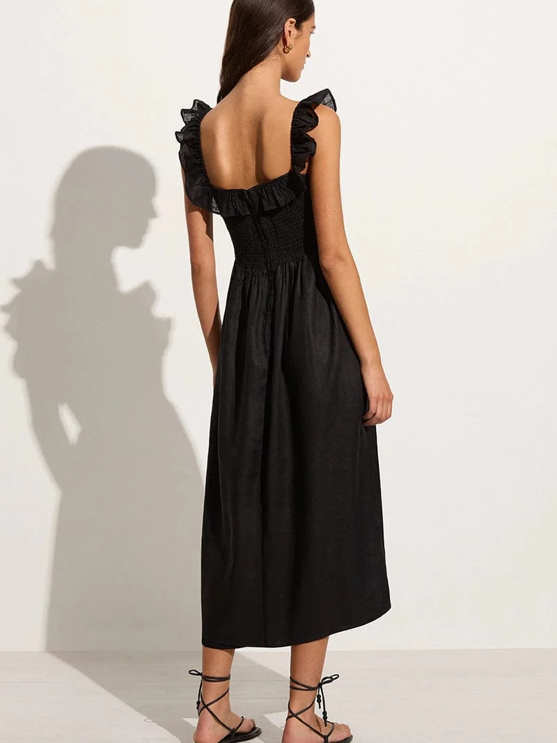 Faithfull Sameera Midi Dress - Black