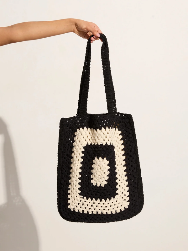 Faithfull - Ostia Crochet Bag Black/Off White