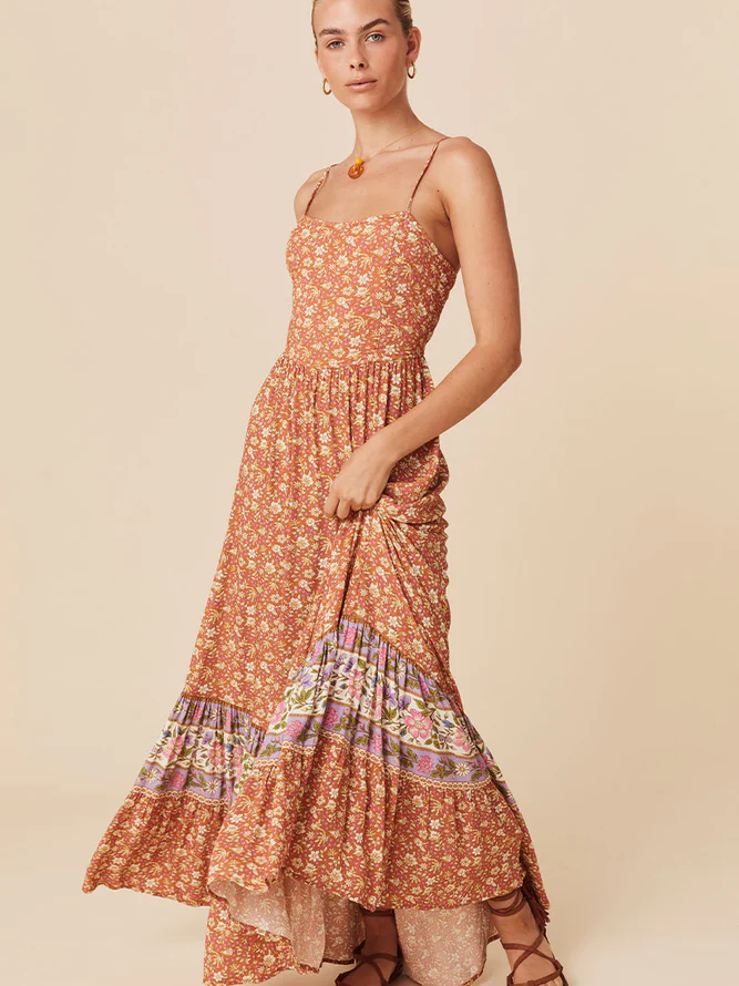Spell - Sienna Strappy Maxi Dress Clay