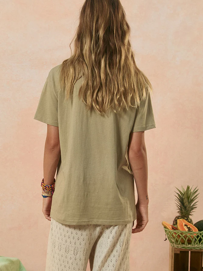 Spell: Mermaid Truckstop Biker Tee - Khaki