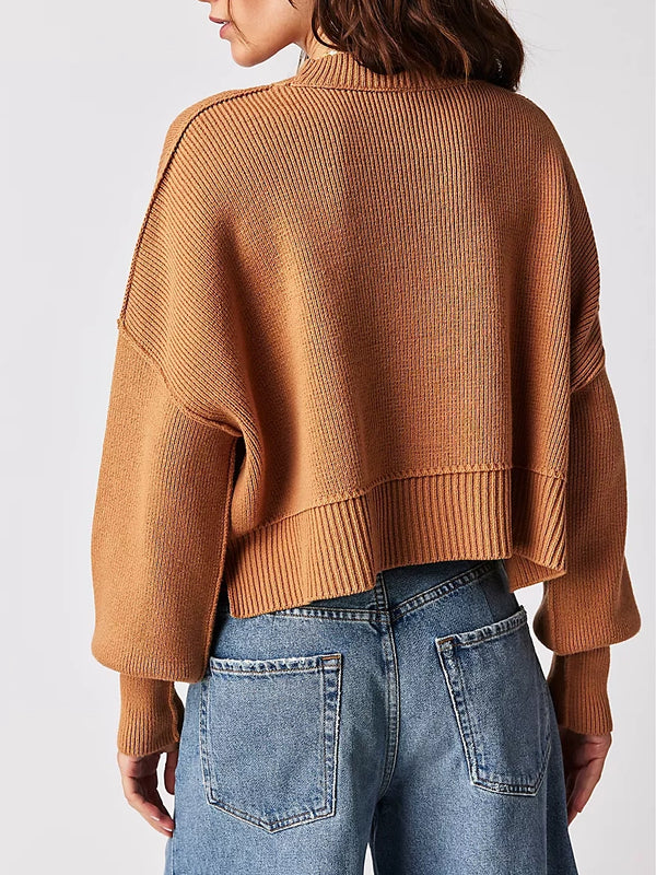 Free People - Easy Street Crop Pullover - Camel
