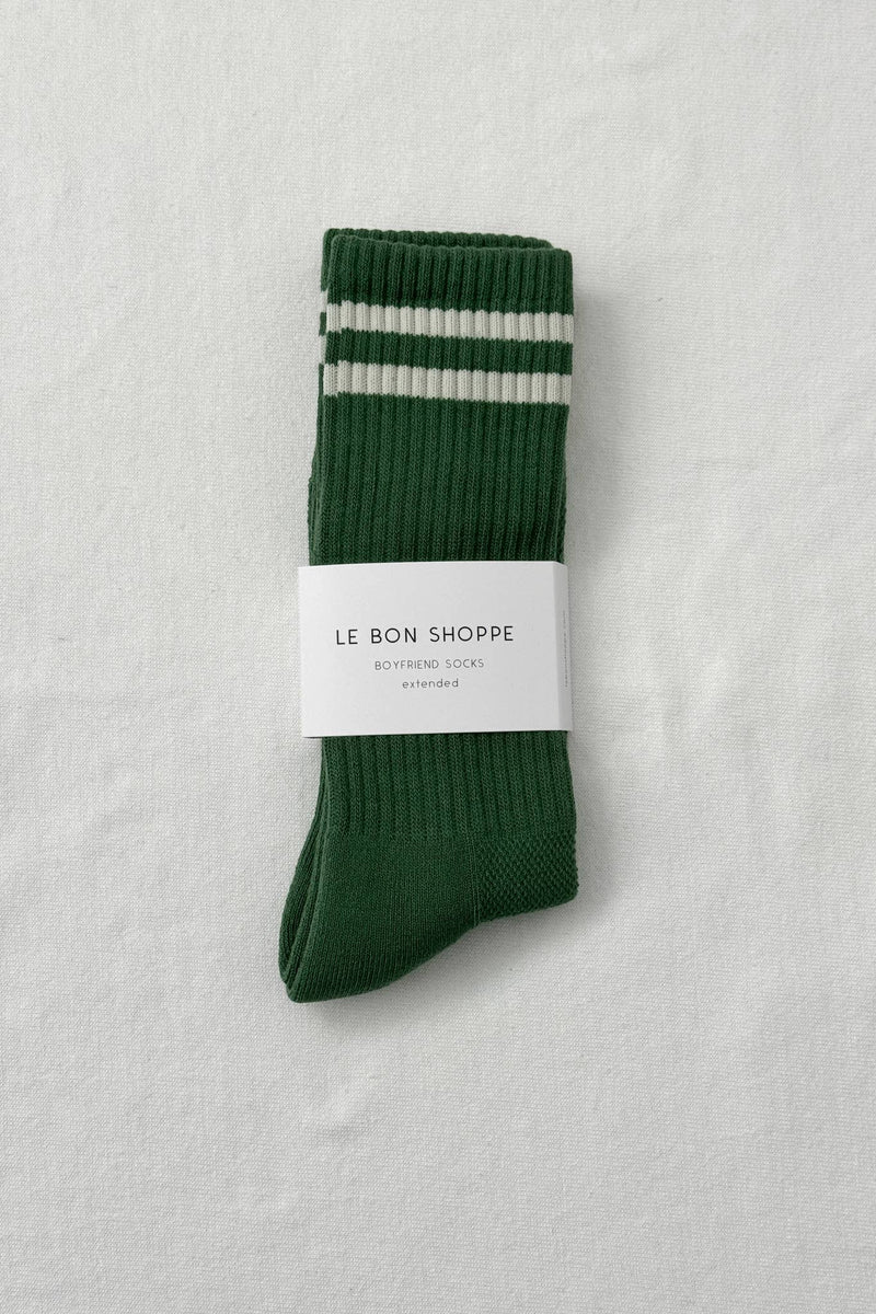 Le Bon Shoppe - Extended Boyfriend Socks: Classic White