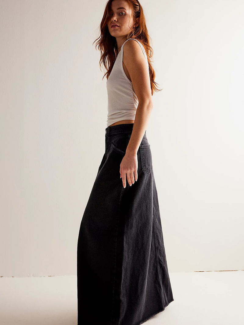 Free People - We The Free Come As You Are Denim Maxi Skirt