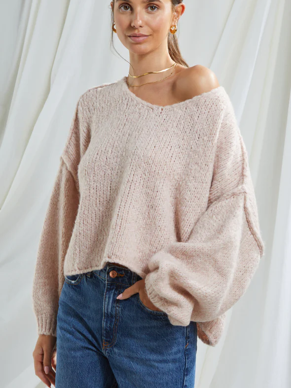 Charli London - Mia Sweater - Soft Pink