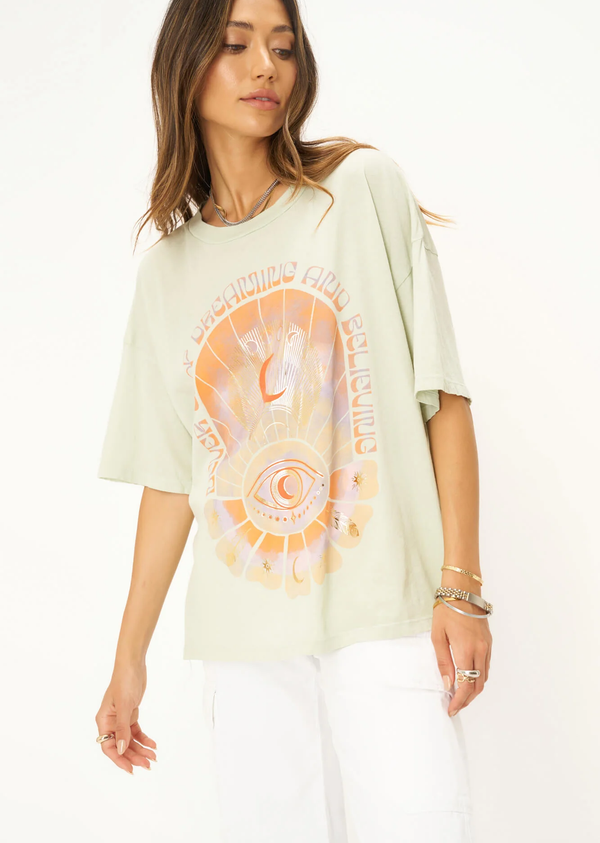 NEVER STOP DREAMING PERFECT BF TEE - DESERT SAGE