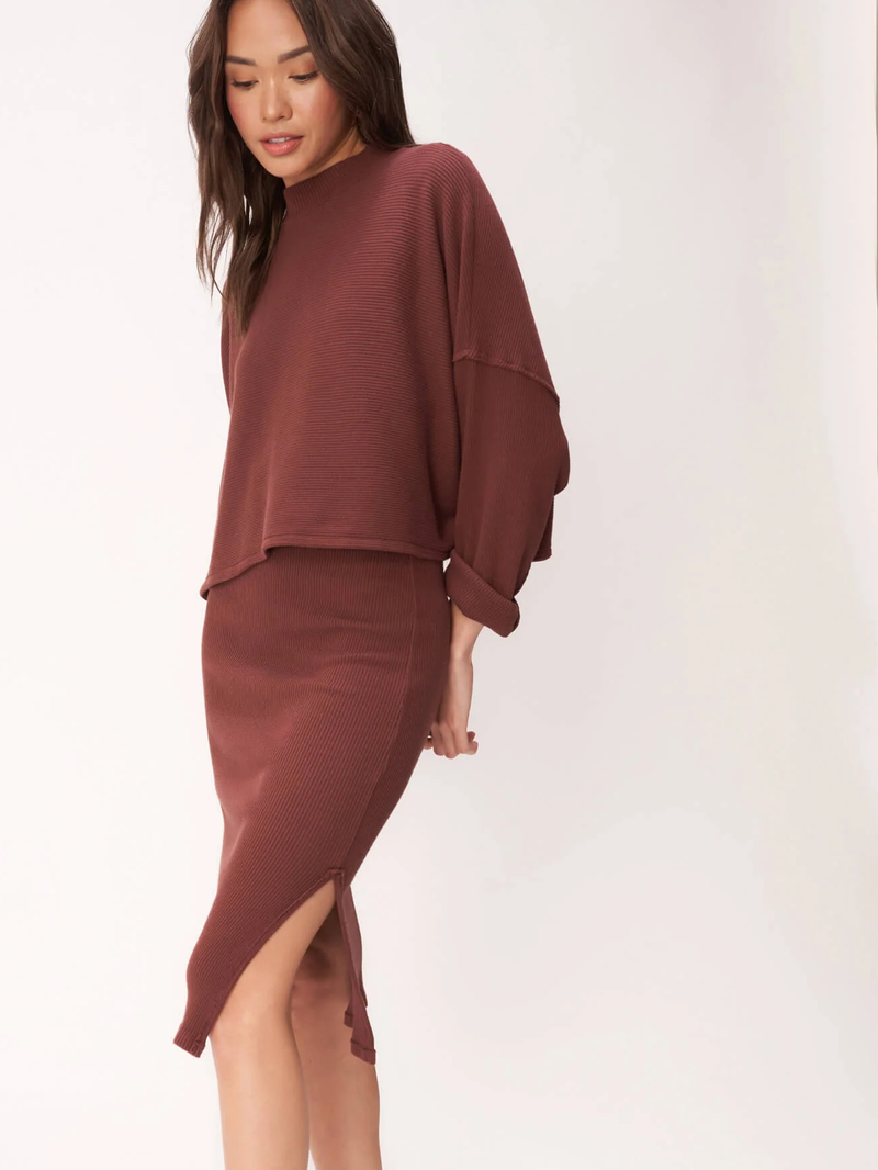 Project Social T - THROW & GO SWEATER SKIRT - SPICED COPPER