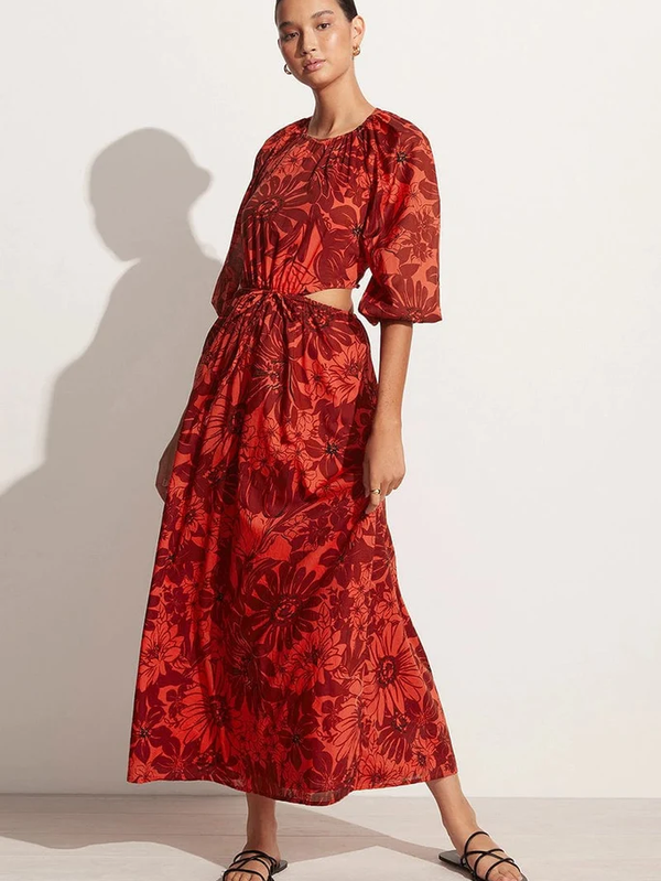 Faithfull - Sierra Midi Dress Zani Floral Crimson